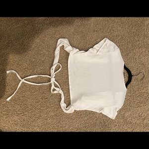 Reformation cropped white top, large